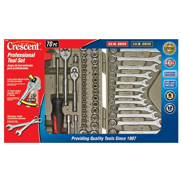 Crescent CTK70MP 70-Piece Mechanics Tool Set with Storage Case