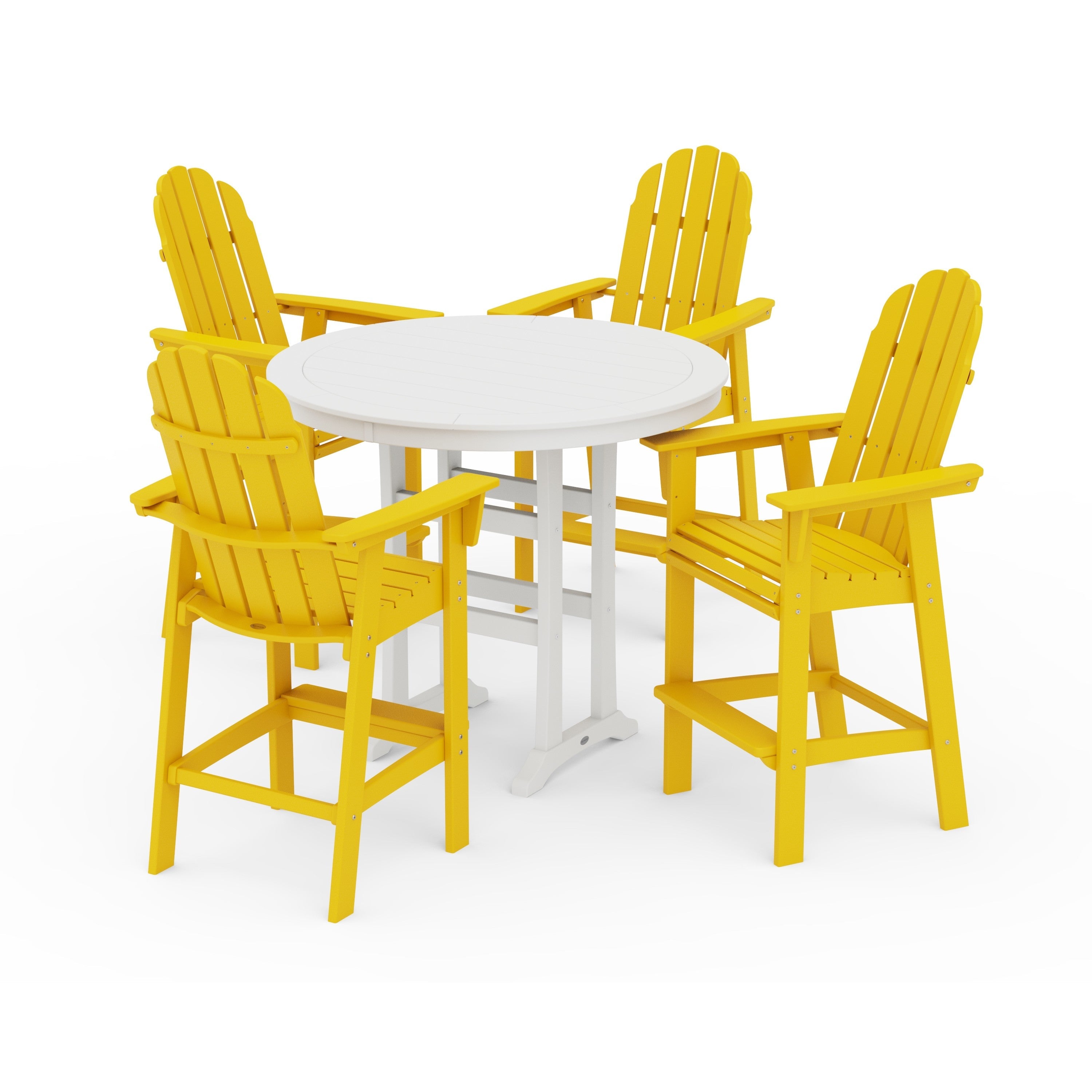 Vineyard Curveback Adirondack 5-Piece Nautical Trestle Bar Set