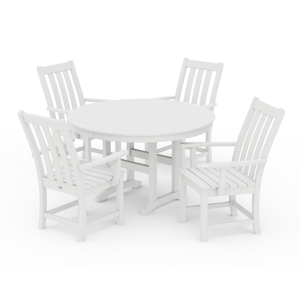 Vineyard 5-Piece Round Farmhouse Dining Set