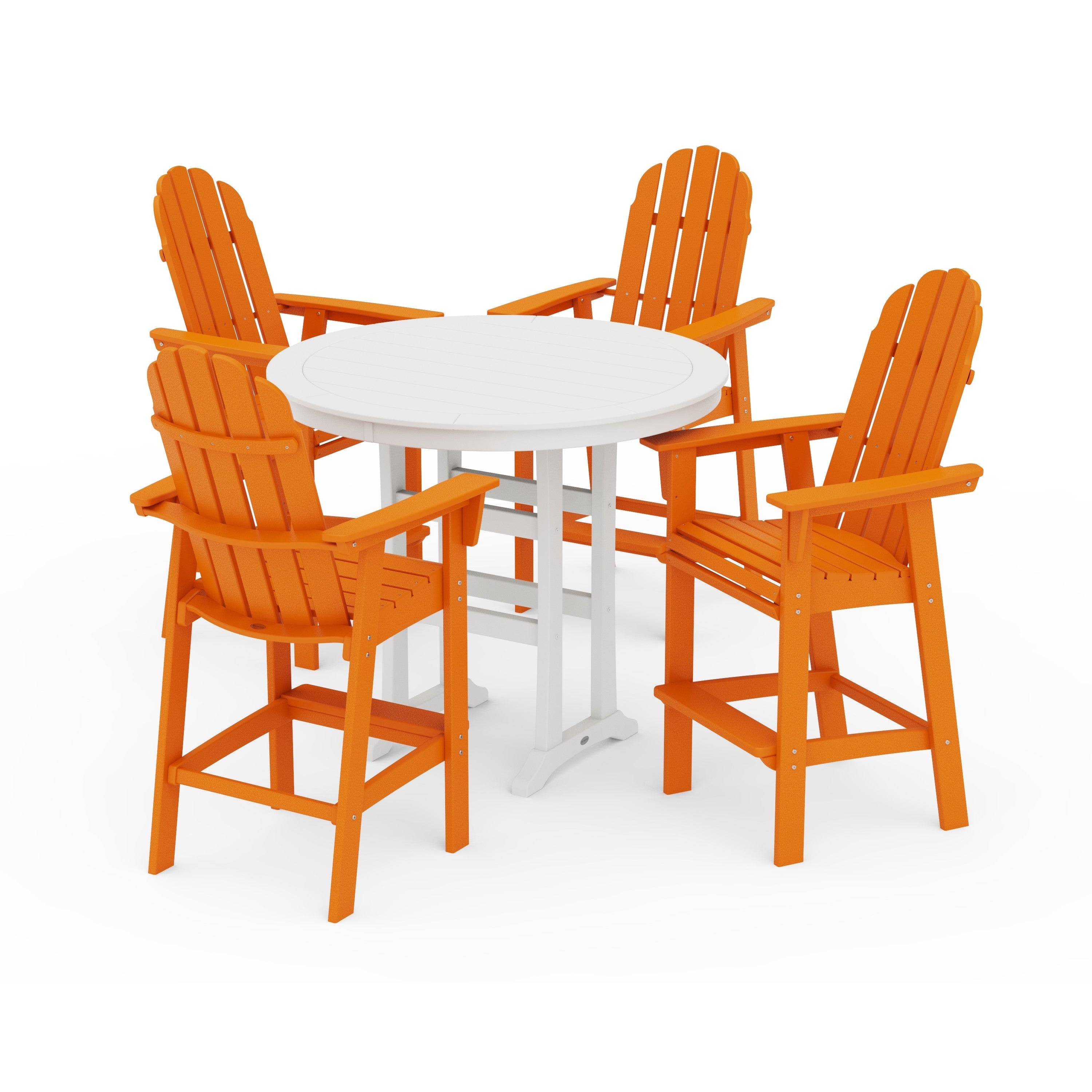 Vineyard Curveback Adirondack 5-Piece Nautical Trestle Bar Set