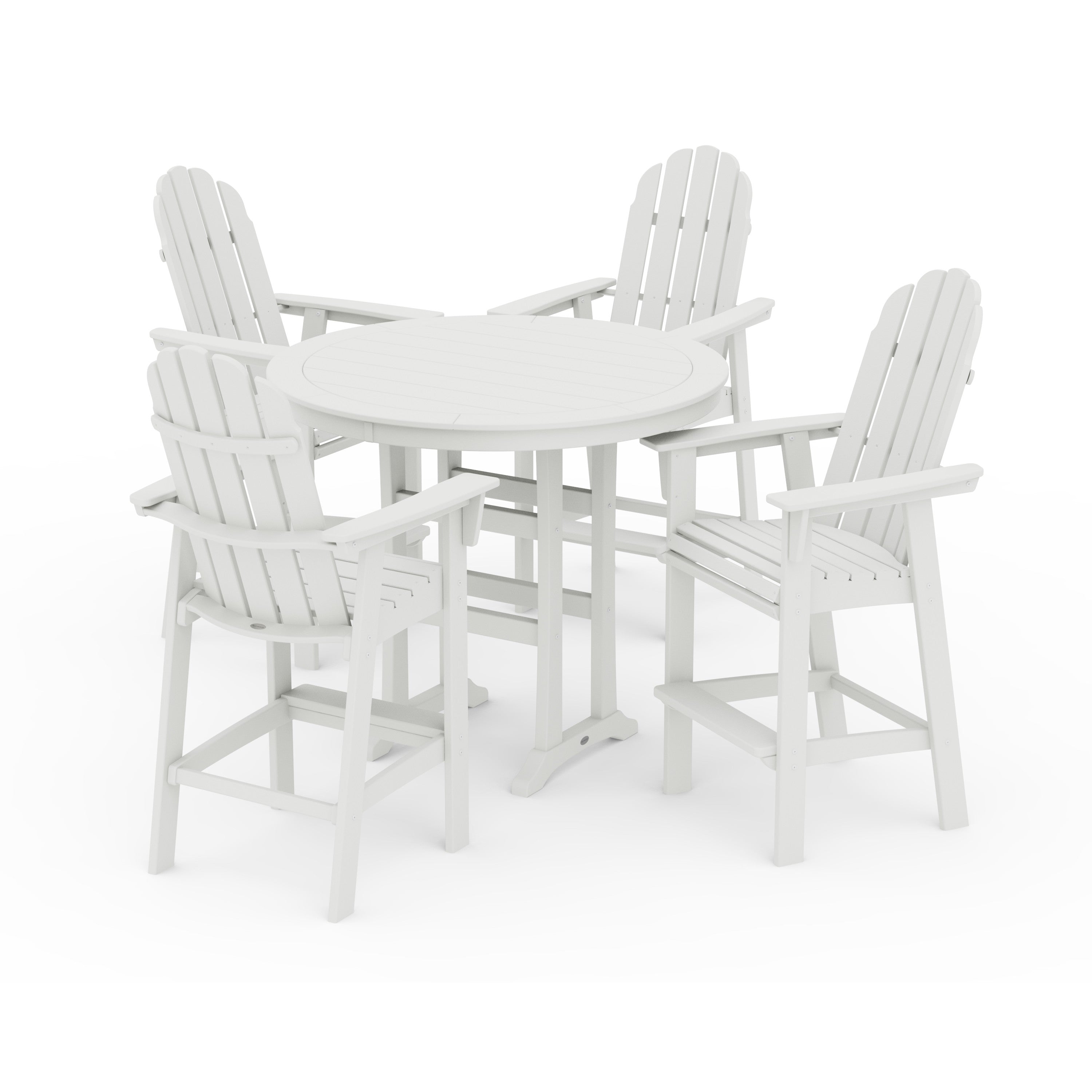 Vineyard Curveback Adirondack 5-Piece Nautical Trestle Bar Set
