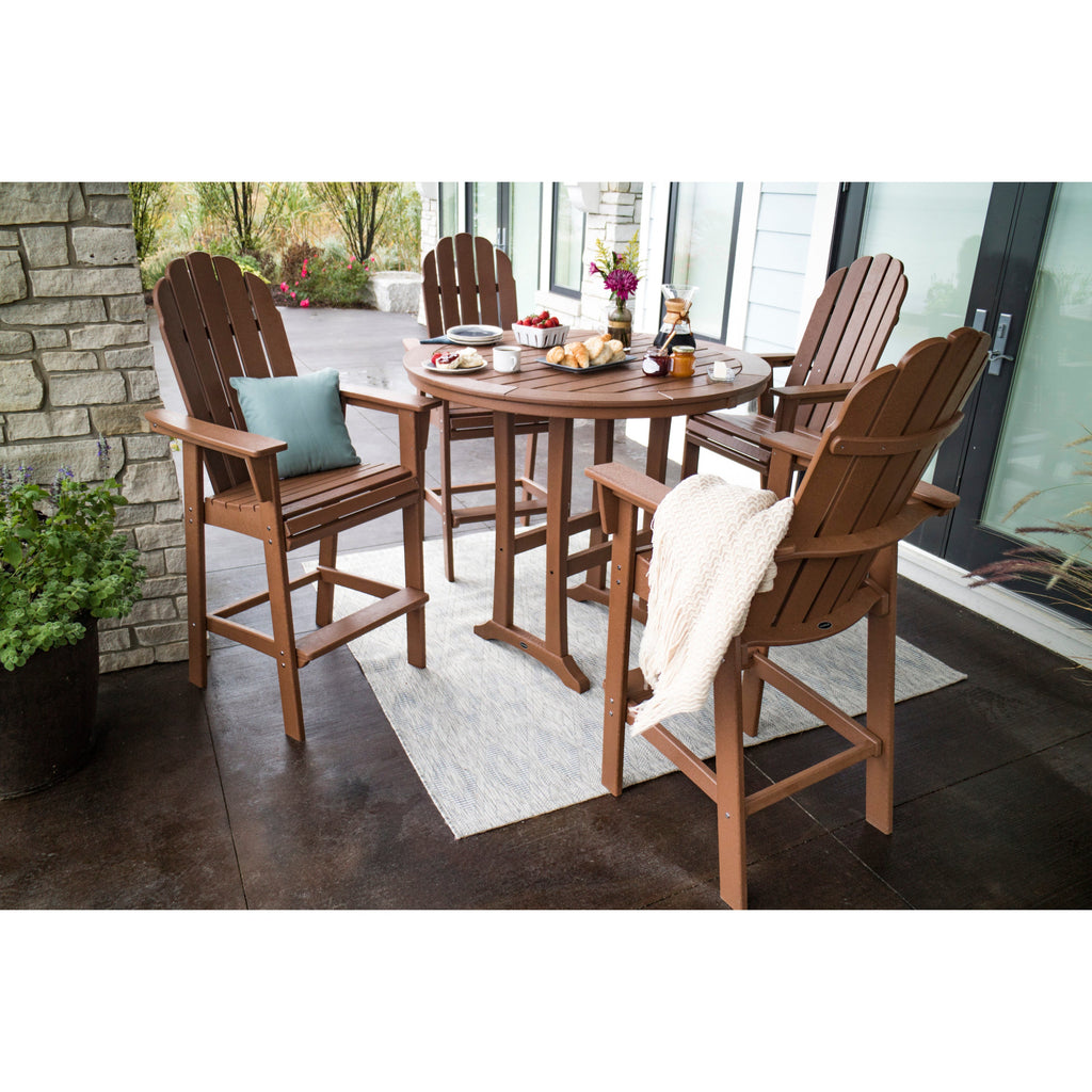 Vineyard Curveback Adirondack 5-Piece Nautical Trestle Bar Set
