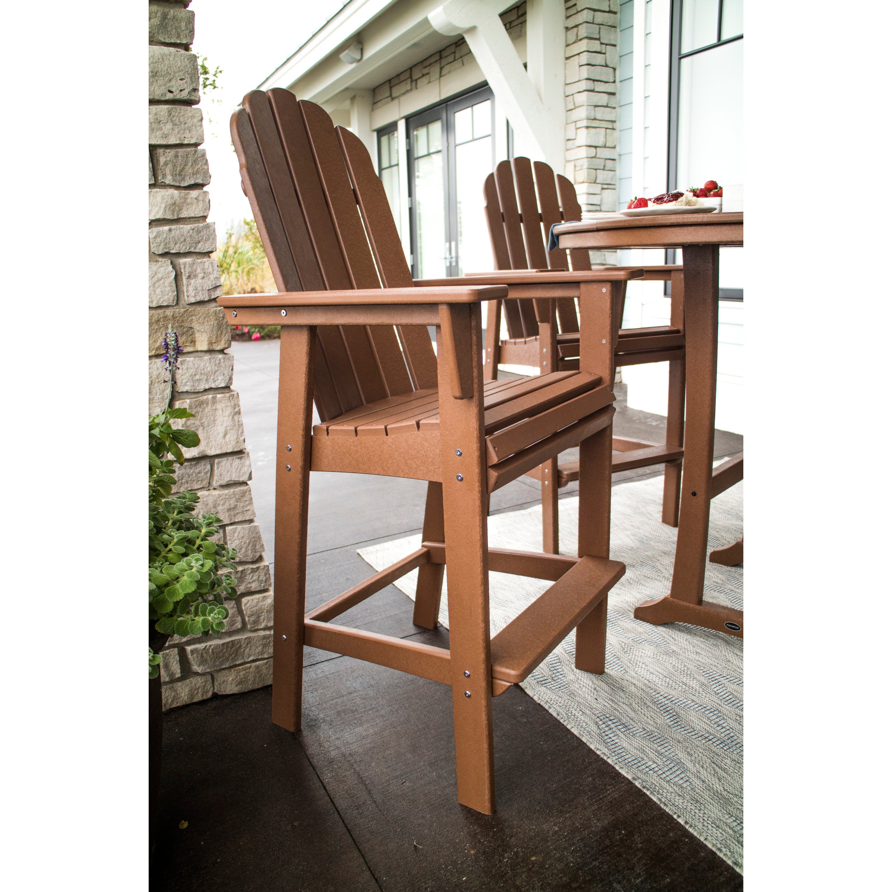 Vineyard Curveback Adirondack 5-Piece Nautical Trestle Bar Set