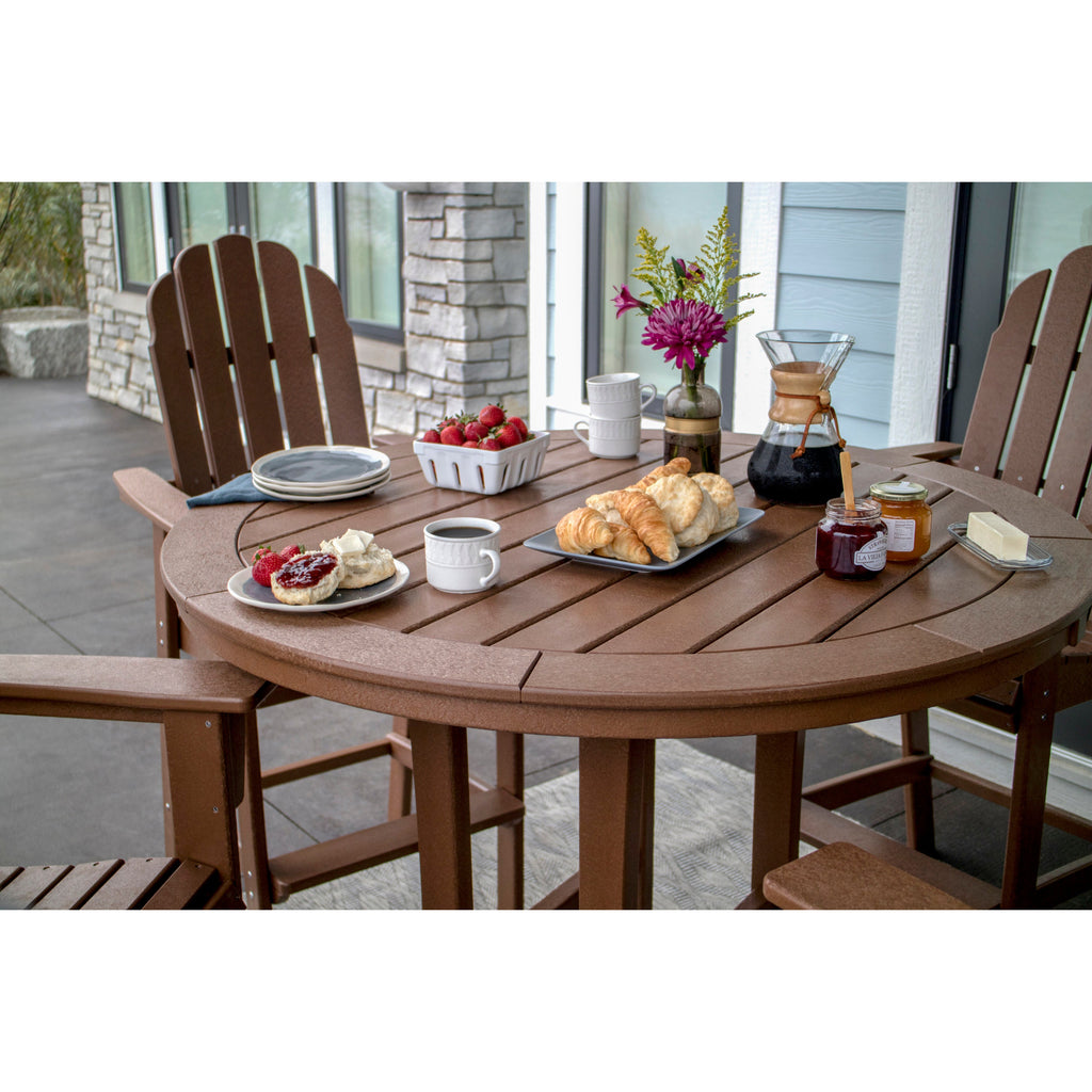 Vineyard Curveback Adirondack 5-Piece Nautical Trestle Bar Set