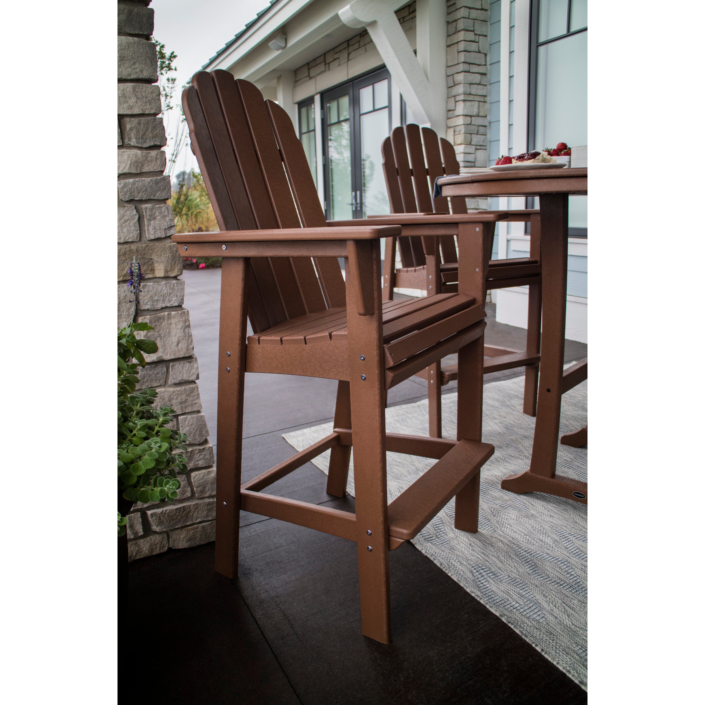 Vineyard Curveback Adirondack 5-Piece Nautical Trestle Bar Set