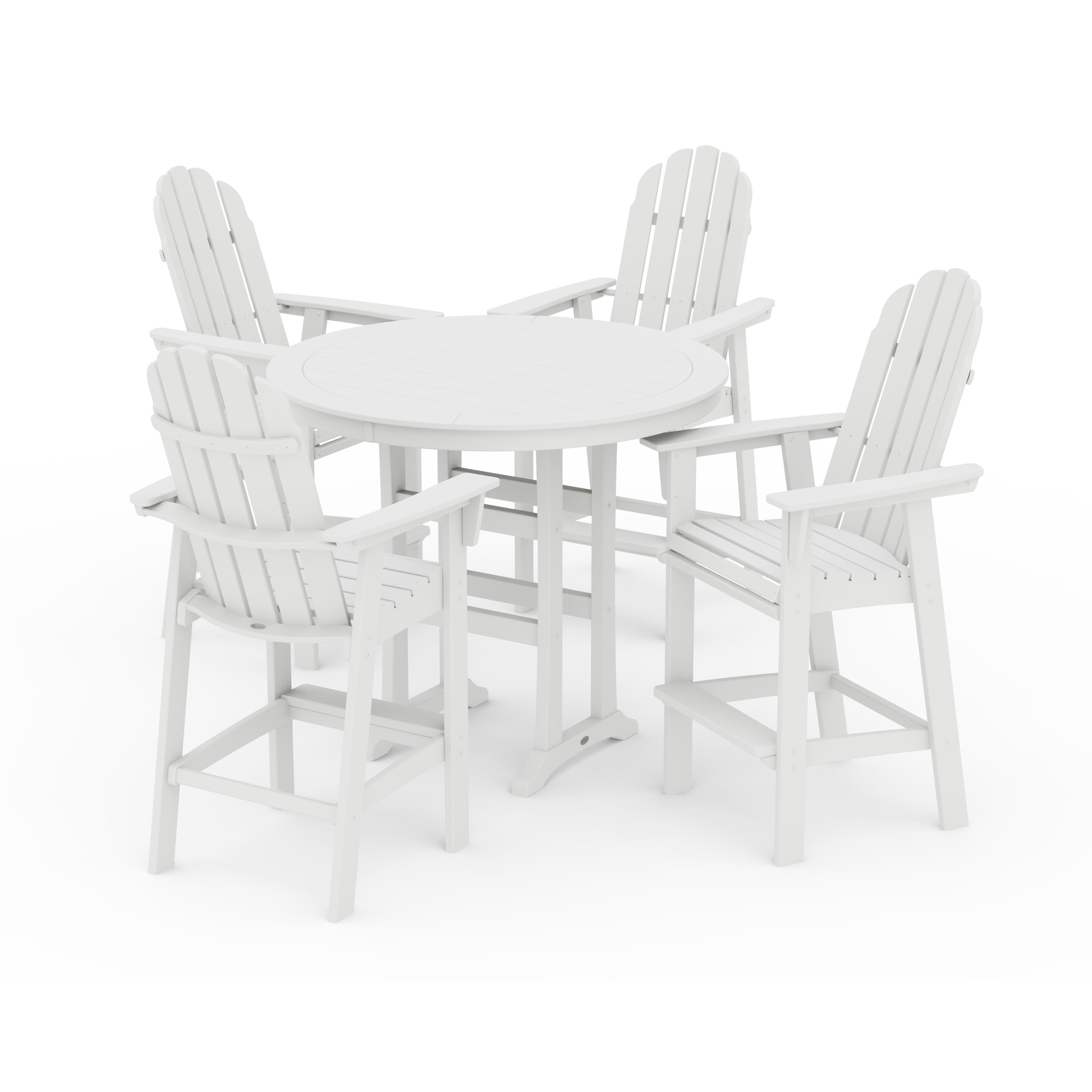 Vineyard Curveback Adirondack 5-Piece Nautical Trestle Bar Set