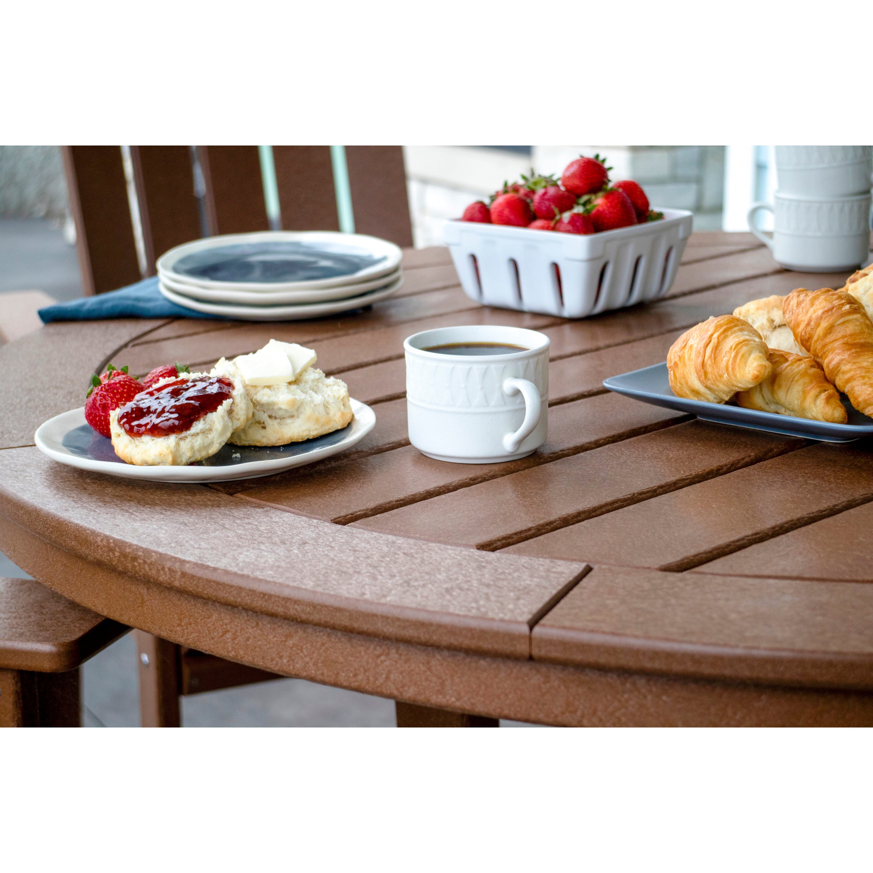 Vineyard Curveback Adirondack 5-Piece Nautical Trestle Bar Set