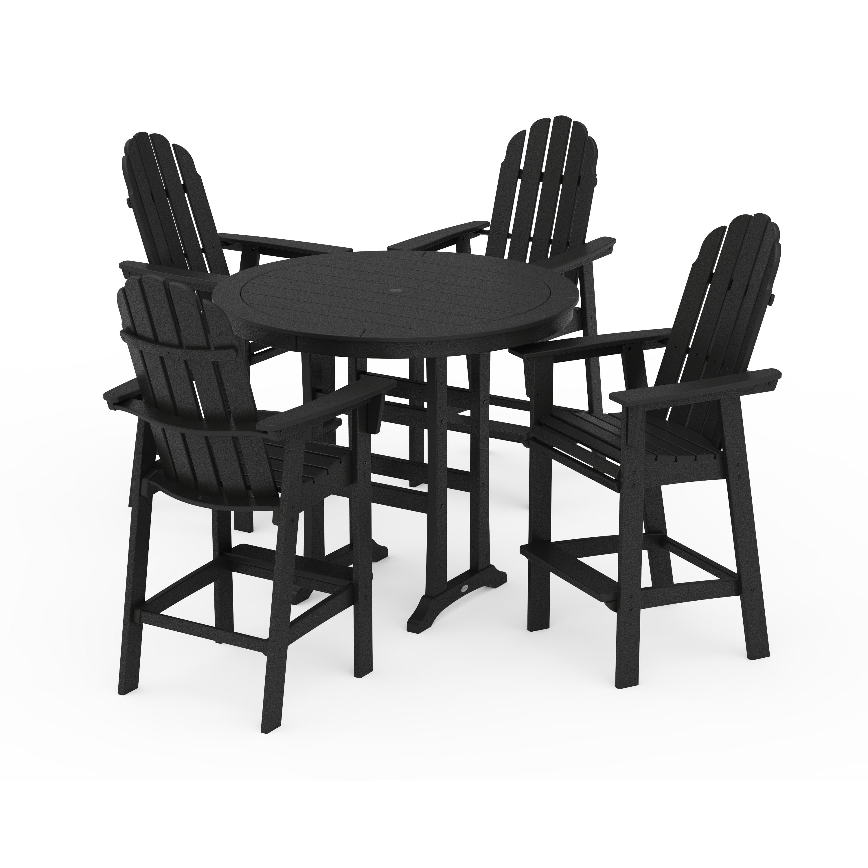 Vineyard Curveback Adirondack 5-Piece Nautical Trestle Bar Set